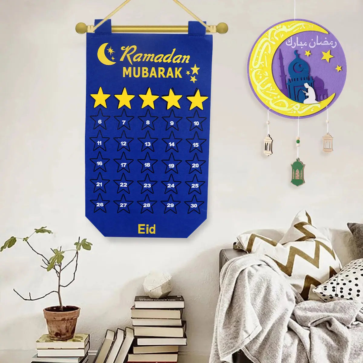 Ramadan Decoration Eid Calendar 30 Days Eid Tapestry For Children - Image #5