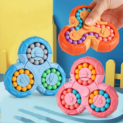 Magic Bean Puzzle Toy, Rotating Magic Bean Cube&Fidget Spinner Toys 2-in-1, Magic Ball Brain Teaser STEM Game, Gift For Kids Boys Girls, Teens And Adult For Birthday Christmas New Year