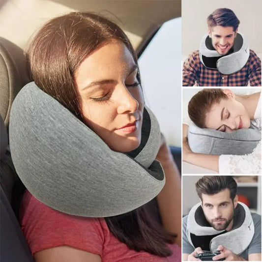 Travel Neck Pillow Non-Deformed Airplane Pillow Travel Neck Cushion Durable U-Shaped Travel Memory Cotton Nap Neck Pillow - Image #1