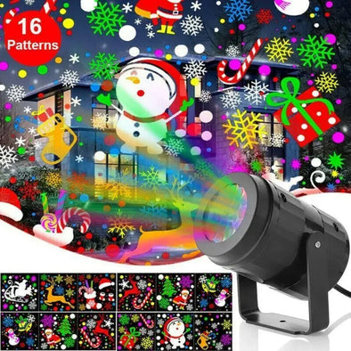 2023 Christmas Party Lights Snowflake Projector Light Led Stage Light Rotating Xmas Pattern Outdoor Holiday Lighting Garden Christmas  Decor - Image #1