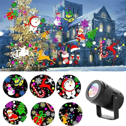 2023 Christmas Party Lights Snowflake Projector Light Led Stage Light Rotating Xmas Pattern Outdoor Holiday Lighting Garden Christmas  Decor - Image #2