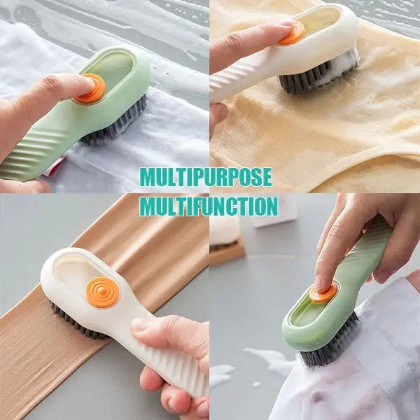 Multifunctional Soft-bristled Shoe Brush Long Handle Brush Automatic Liquid Adding Shoe Clothing Board Brush Cleaning Tool - Image #4