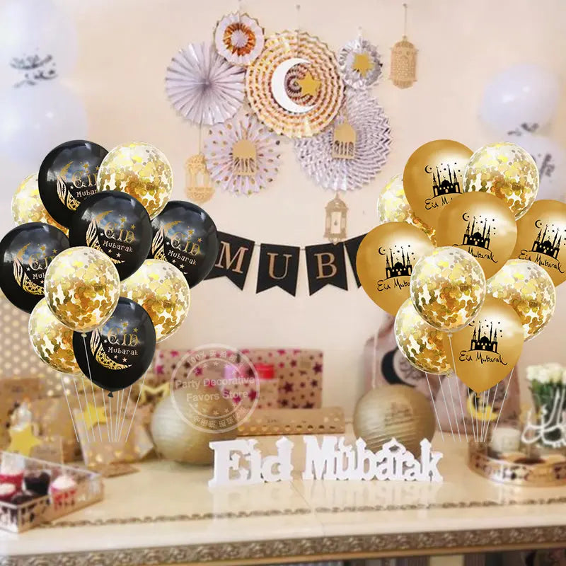 Eid Mubarak Latex Balloon Ramadan Kareem Decoration Festival Party Supplies - Image #1