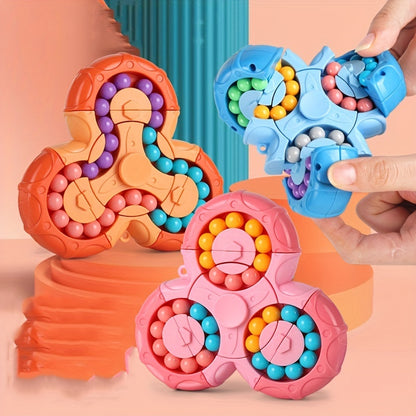 Magic Bean Puzzle Toy, Rotating Magic Bean Cube&Fidget Spinner Toys 2-in-1, Magic Ball Brain Teaser STEM Game, Gift For Kids Boys Girls, Teens And Adult For Birthday Christmas New Year