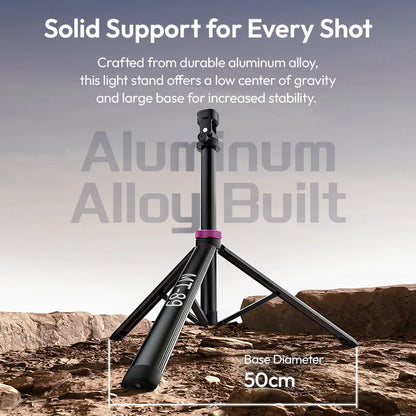 Ulanzi MT-89 2M Quick-Release Light Stand with Cold Shoe Mount 8-Section Extend Photograph Tripod for Action Camera Phone Clamp