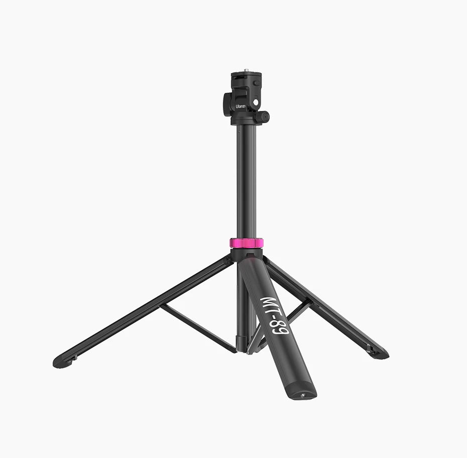 Ulanzi MT-89 2M Quick-Release Light Stand with Cold Shoe Mount 8-Section Extend Photograph Tripod for Action Camera Phone Clamp