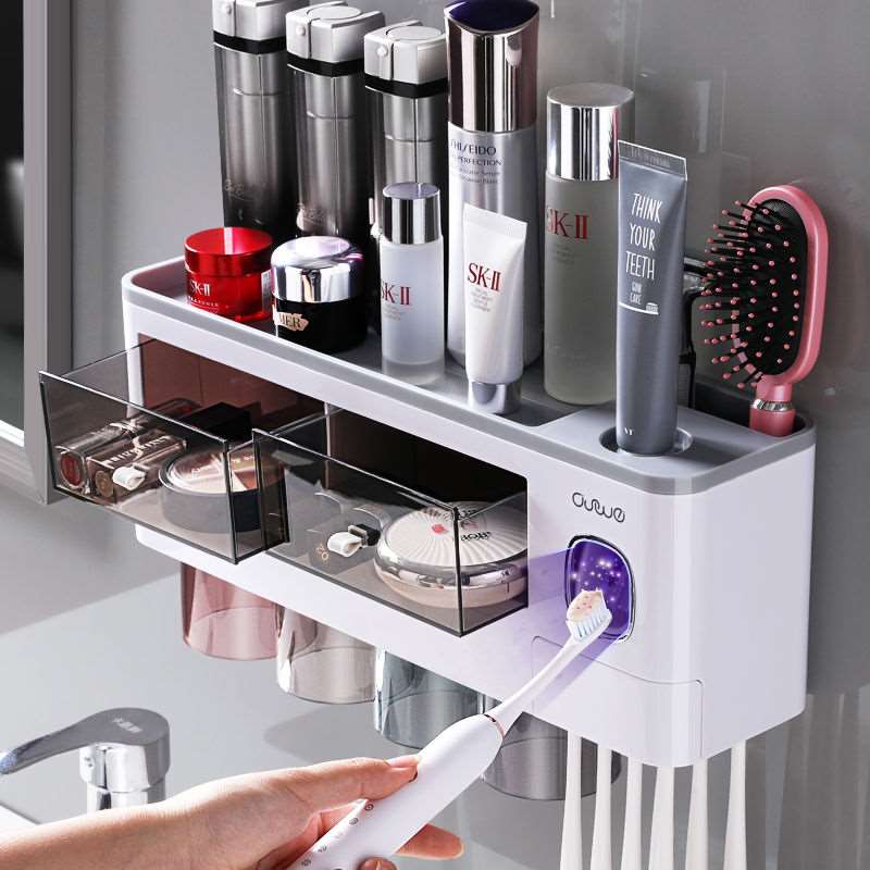 Ultimate Multifunction Magnetic Toothbrush Holder with Cups