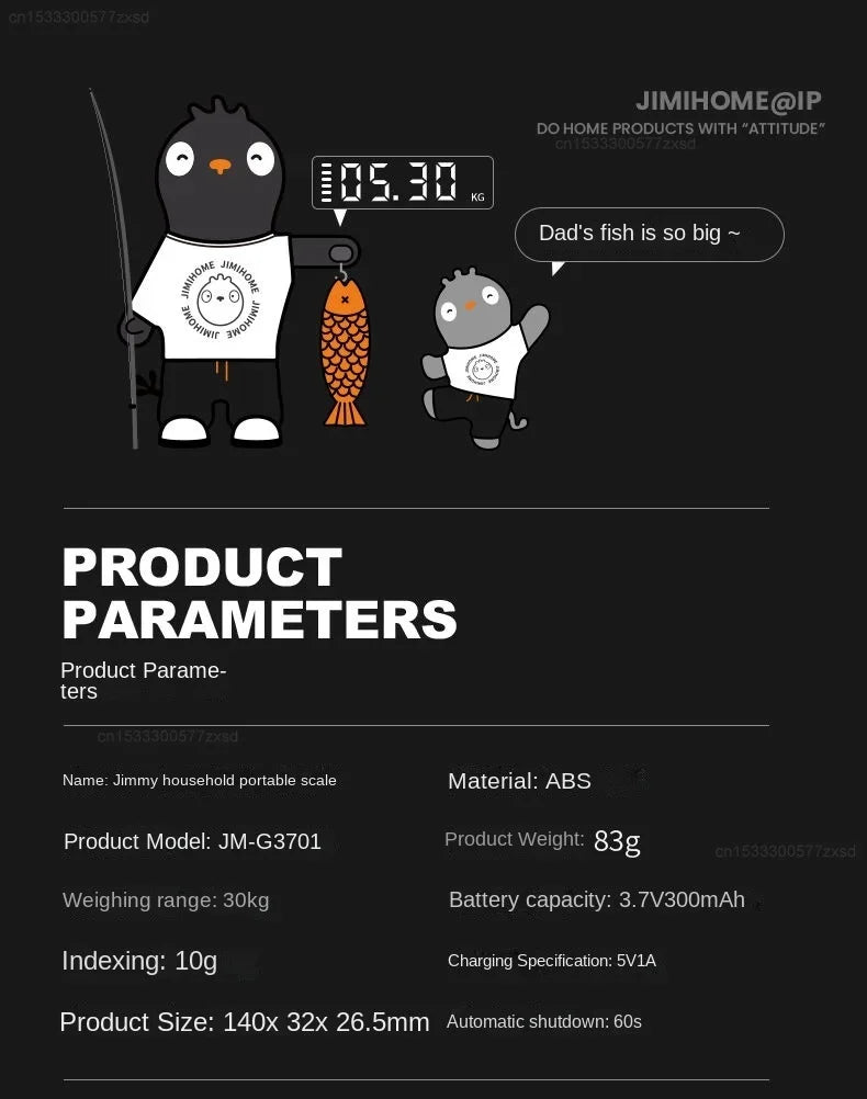 Xiaomi JIMIHOME Mini Household LCD Digital Electronic Scale Multi-function HD Backlit Electronic Food Scale Type-C Rechargeable