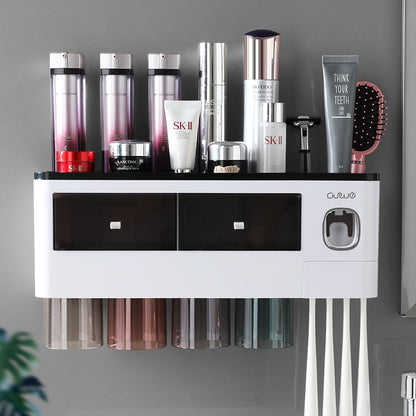 Ultimate Multifunction Magnetic Toothbrush Holder with Cups