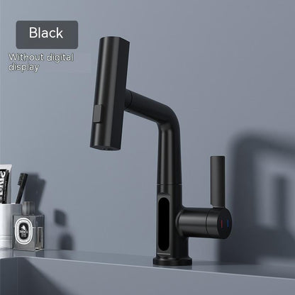 Intelligent Digital Display Faucet Pull-out Basin Faucet Temperature Digital Display Rotation