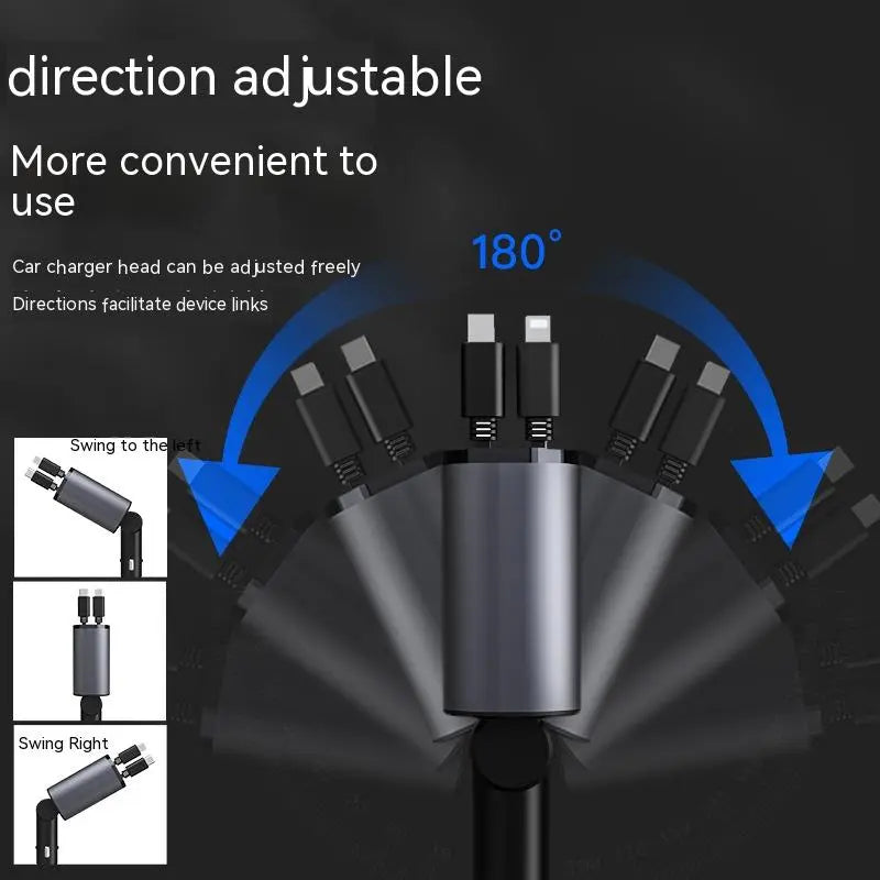 Metal Car Charger 100W Super Fast Charging Car Cigarette Lighter USB And TYPE-C Adapter - Image #3